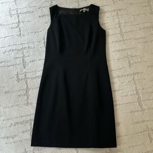 Hannah Hardy fully lined black sleeveless back zip dress; size 8
